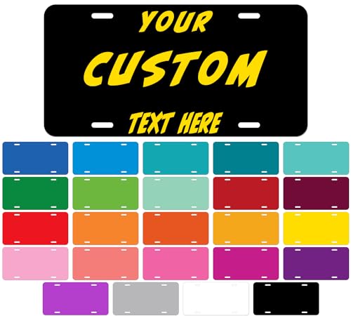 Custom Car License Plate, Personalized Car Front Plate, Aluminum 6x12 Inch Fade Resistant Printed in The USA