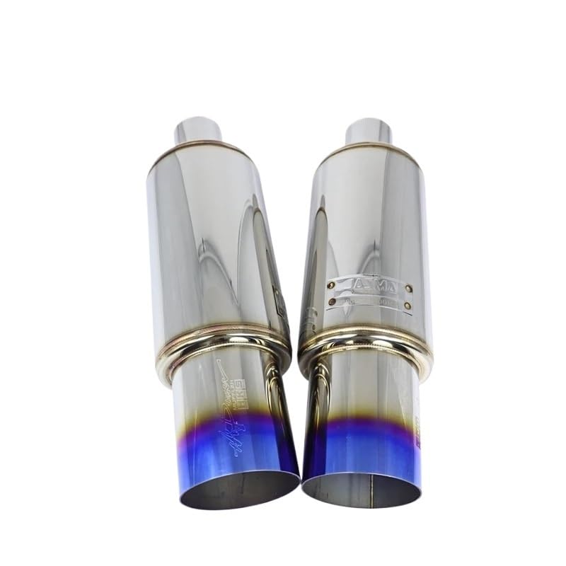 Tłumik Samochodowy Wysokiej jakości rura wydechowa samochodu ze stali nierdzewnej z interfejsami 51/63/76MM Tłumik do Samochodu(63-89 Blue)