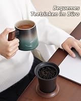 ZENS Teetasse mit Deckel und Sieb, 430ml Losen Teebecher mit Sieb,Blau – Ansicht 8