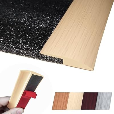 Maxiroc Floor Transition Strip Self Adhesive Carpet Wood Tile Vinyl Flooring Laminate Transition Cover Edge Trim Gap Doorway Threshold for Uneven Floors Heights Within 5 mm (40 inches, Beige Cream)