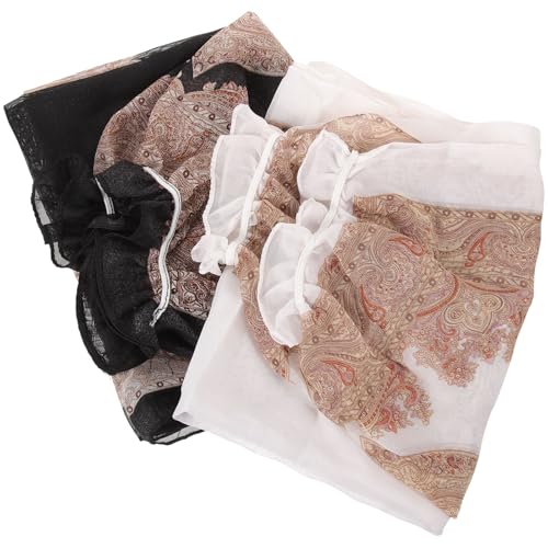 DIKACA 2 Fundas de Brazo Protección Solar para Mujer Tipo Chal Fijadas sin Deslizamiento, Diseño Agujero para Dedos, Ligera y Transpirable