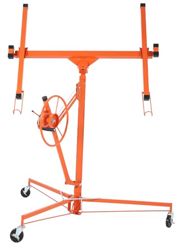 Drywall Lift 16 FT Heavy-Duty 150 Lbs Drywall Rolling Lifter Panel Sheetrock Hoist Lift Drywall Jack Lift for Ceiling Drywall Panel Hoist with 360 Adjustable Telescopic Arm & 3 Lockable Wheels