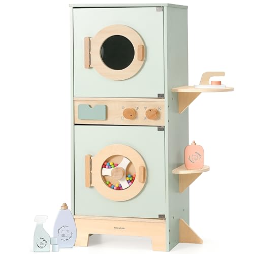 Pillowhale Wooden Washer-Dryer Playset