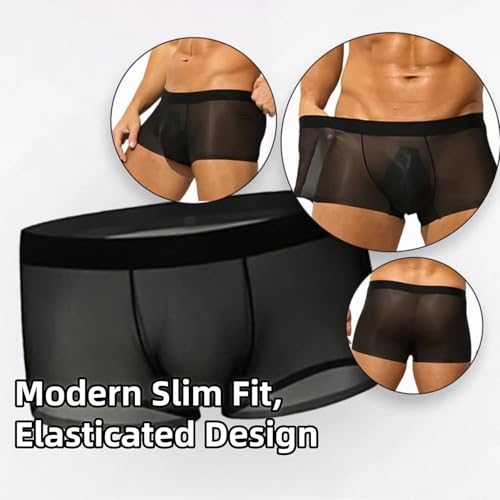 Niksy Underwear - Niksy Men's Ultra-Thin Ice Silk Transparent Boxer Briefs, Transparent Tease, Ultra-Thin & Breathable3