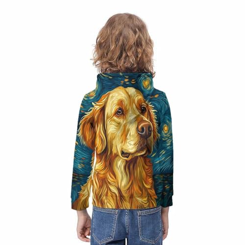 Sweatshirt Labrador imprimé 3D ado pull capuche fille garçon vêtement hiver - 4
