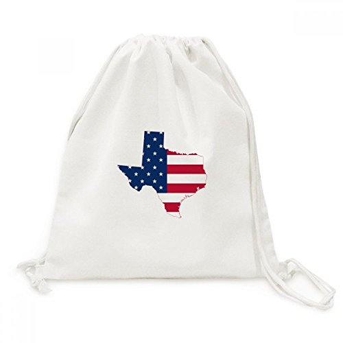 Sac cordon toile drapeau Texas USA imprimé étoiles et rayures pour voyage