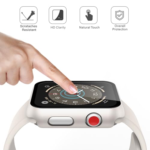 Image of Misxi Case with Screen Protector for 38mm Apple Watch Series 3 /2 | 2-Pack Cover with Tempered Glass for 3 /2, Scratch Resistant Sensitive Touch Protection, Starlight