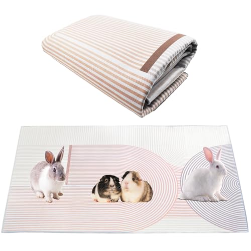 kathson Large Rabbit Cage Liner 78.739.4 Guinea Pig Bedding Bunny Washable Floor Mat Reusable Absorbent Non Slip Pet Pee Pad for Small Animals Cages Hamster Chinchilla Cat Dog