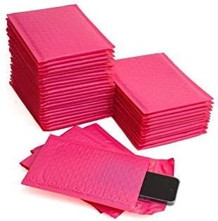 ProLine #000 4x8 Inch Pink Poly Bubble Mailer Self Seal Padded Shipping Envelopes (250)