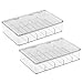 mDesign Plastic Divided First Aid Storage Box Kit with Hinge Lid for Bathroom, Cabinet, Closet - Organize Medicine, Ointments, Adhesive Bandages - 5 Sections, Ligne Collection, 2 Pack - Clear