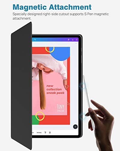 TiMOVO Case for Galaxy Tab S8 Plus 12.4 inch 2022/Galaxy Tab S7 FE 2021/Galaxy Tab S7 Plus 2020 with Pen Holder, Slim Lightweight Magnetic Case with Auto Sleep/Wake Fit Galaxy Tab S8 Plus, Black