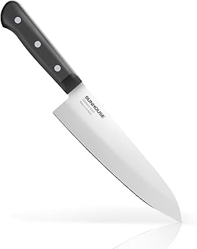 Sunhouse Chef Knife 7.5 Inch Ultra Sharp Kitchen Knife - High Carbon Stainless Steel, Ergonomic Non-Slip Handle, Apartment Essentials, Gift for Dad Husband Him