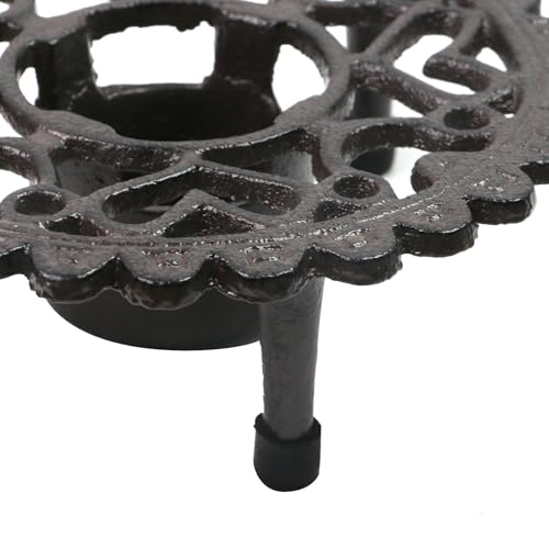 Curqia 1 Pack Cast Iron Teapot, Candle Warmer Stable Holder, Cast Iron Teapot Pans for Heat Food, Coffee or Tea(Lacework - Image 5