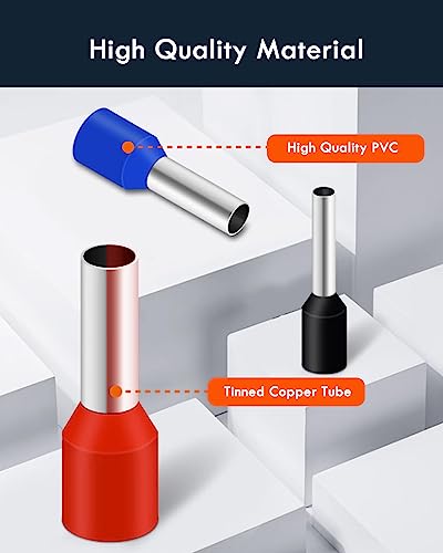 Gorffy Aderendhülsen Set 1300 Stück, Aderendhülsen 0,5 mm² - 10 mm², Isolierte Aderendhülsen Sortiment, Aderendhülse Set für Drahtverbindung