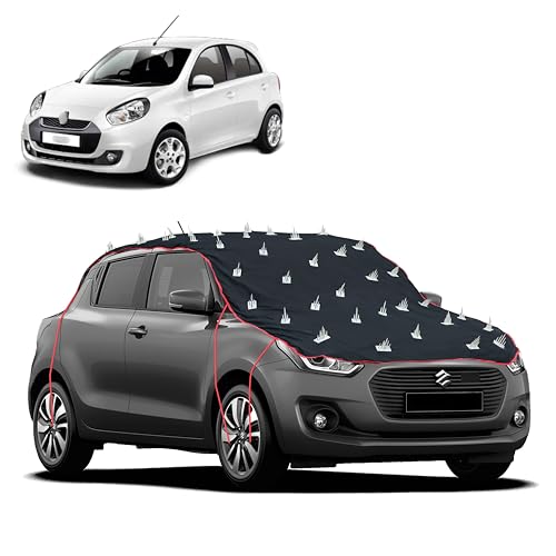 Image of Dog Protection Spike Car Cover for Renault Pulse Bonnet to Roof Easy Installation with 4 Elastic Hook Strap | Anti-Scratch Soft Cotton Inner | Complete Protection from Street Dogs & Monkeys