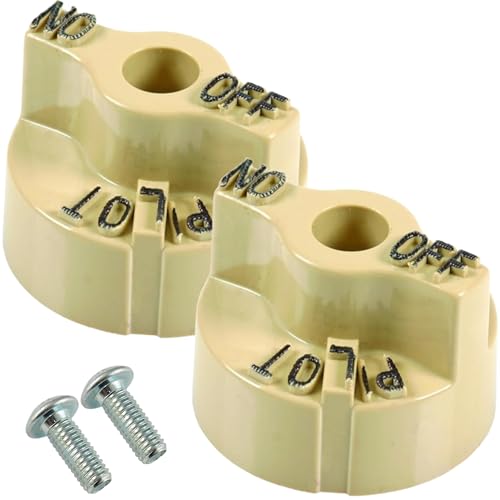 GEEX DEPOT P6071267 Beige Valve Knob | Compatible with Pitco Gas Fryers, Robertshaw 700-506 Thermostat, 1751-012 Gas Valve | Replacement Pilot Control Knob(Set of 2)