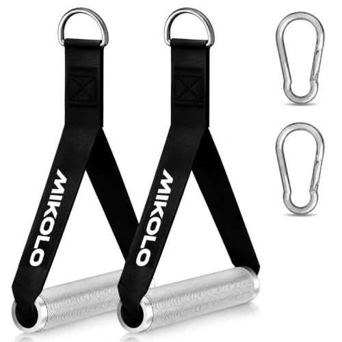 Mikolo Aluminum Alloy Cable Machine Handles, Exercise Handles D Handle Cable Attachments for Gym, Durable Cable Machine Attachment for Cable Crossover Training(Without Bearing)