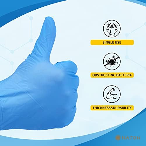 NATON Nitrile Gloves Latex Free Extra Large - Vinyl Multi-Purpose Disposable Gloves, Protein Free, Box of 100, Blue for Men (XL)