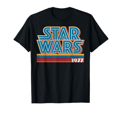 Star Wars Super Retro Striped Logo 1977 Disney+ T-Shirt