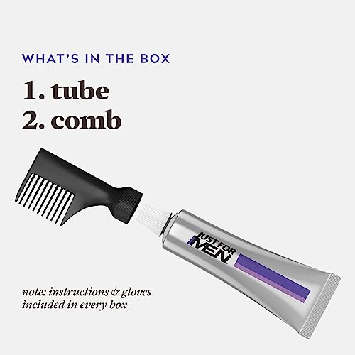 Just For Men Touch of Gray, Mens Hair Color Kit with Comb Applicator for Easy Application, Great for a Salt and Pepper Look - Black, T-55, Pack of 1