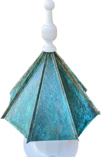 Wooden Round Bluebird House With Patina Copper Roof #TOP1