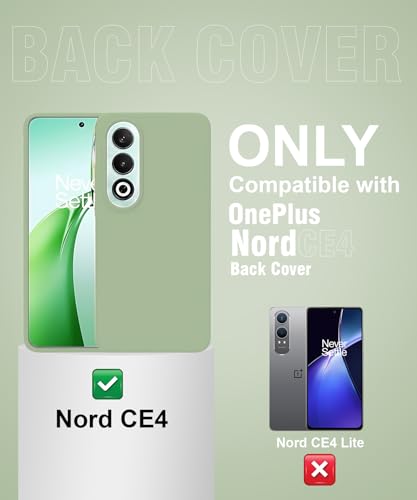 Image of LIRAMARK Liquid Silicone Soft Back Cover Case for OnePlus Nord CE4 5G (Mint Green)