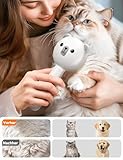 FEELNEEDY Katzenbürste mit Dampf, Furminator Katze mit Auslöseknopf Wassertank, Dampfbürste Katze für Langhaar/Kurzhaar Hunde Katz, USB aufladbar, Zwei-Geschwindigkeits-Sprühfunktion
