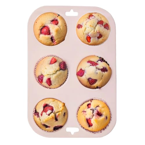 Premier Housewares Non Stick Pastel Pink Muffin Mould | Elegant Pink Finish Silicone Muffin Tray | Versatile And Sturdy Silicon Muffin Mould | Easy To Clean Silicone Cupcake Mould