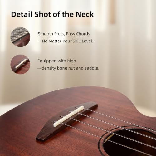 Image of TOM 26 Inch Solid Mahogany Tenor Ukulele Beginner Kit