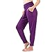 Lofbaz Pantalons De Yoga pour Femmes Jambières d'entraînement Vêtements pour Femmes Les Pantalons De Survêtement Pyjama Harem Violet L