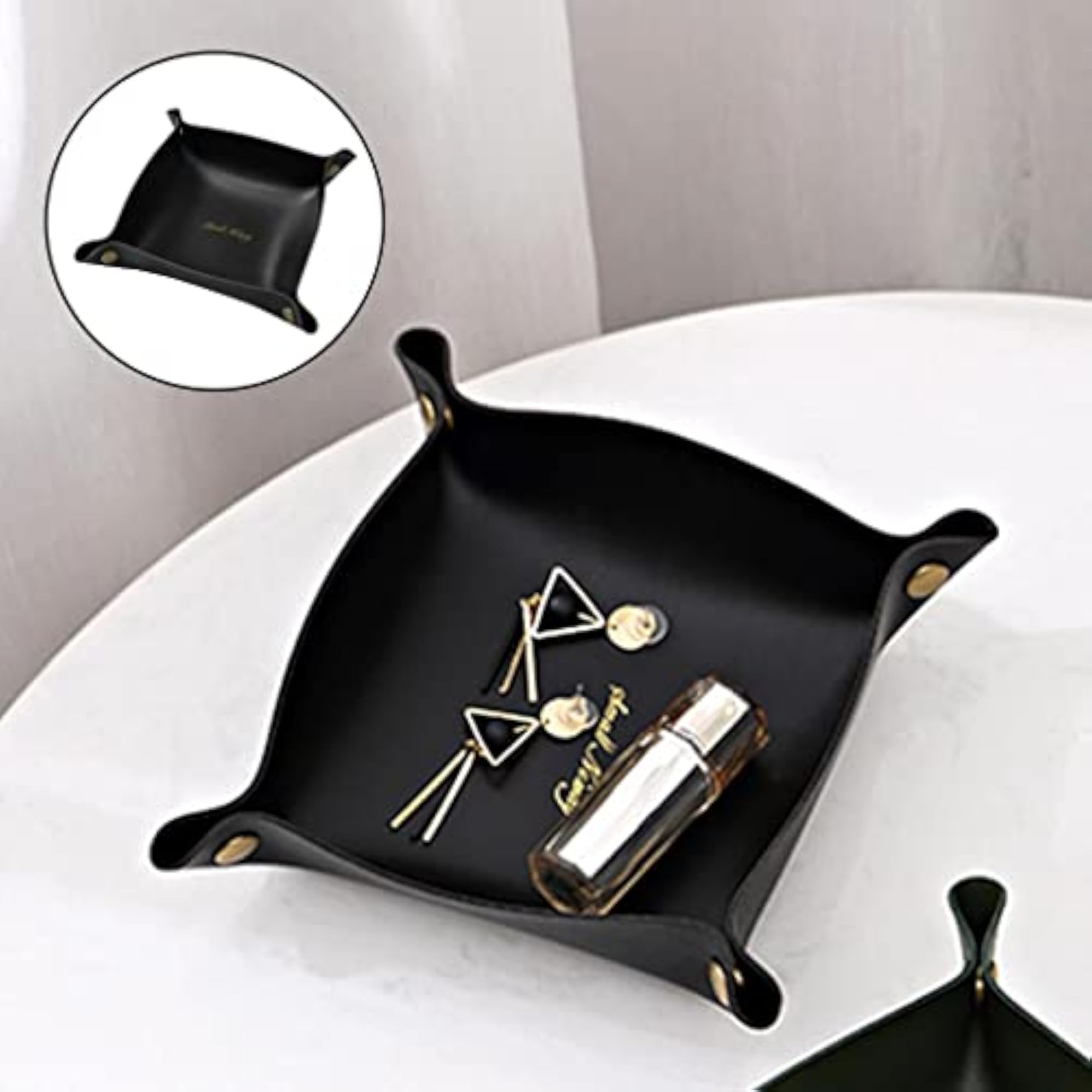 Vanity Storage Tray Holder Jewelry Organizer Black