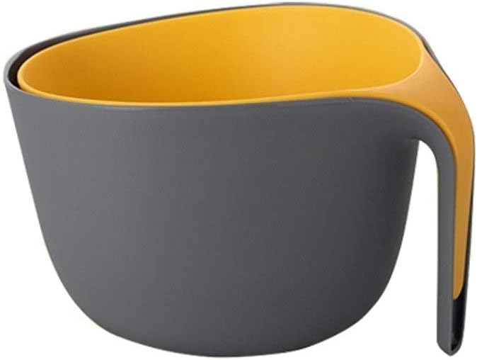 Square Colander Stackable with Vertical Handle, Water Saving Balanced for Pasta or Washing Fruits Vegetables Salads(E)