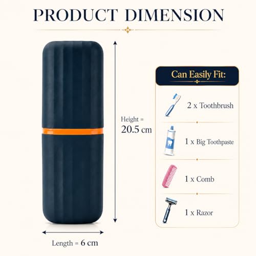 Image of 2 PCS Tooth Brush Holder Bathroom Toothbrush Cover Case Camping Accessories for Outdoor Tooth Brush Cover Box Brush Stand Toothbrush Holder for Travel Toothpaste Holder(1-Blue,1-Pink)