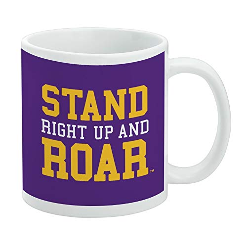 Stand Up and Roar LSU Tigers Football Ceramic Coffee Mug, Novelty Gift Mugs for Coffee, Tea and Hot Drinks, 11oz, White