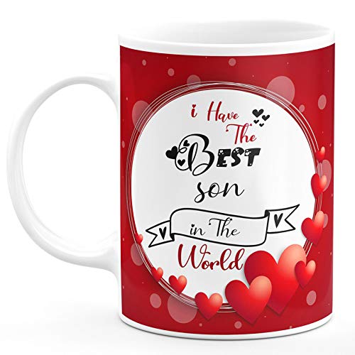 TrendoPrint I Have The Best Son in The World Ideal and Sweet Gift for Son Beta and Kids Printed White Tea and Coffee Cup and Mugs Made of Ceramic- 11 Oz (350ml)