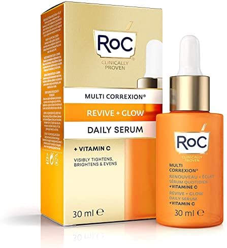 RoC - Multi Correxion Revive + Glow Vitamin C Daily Serum - Anti Wrinkle, Ageing and Skin Tone Treatment - Firming Moisturiser - 30ml