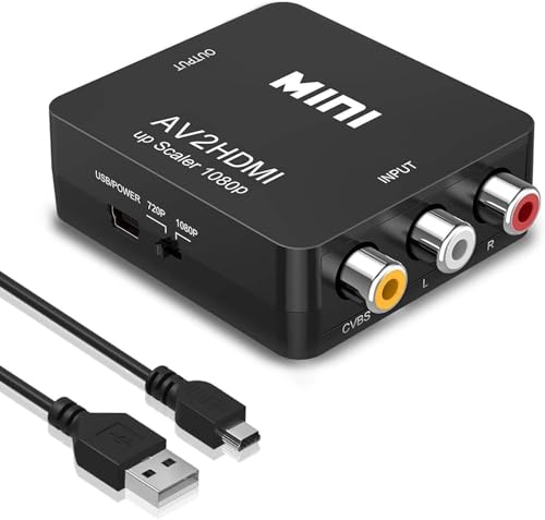 BOBOPACK Convertitore HDMI a AV,Adattatore HDMI a AV/RCA, Video Audio Adattatore, con USB Cavo per HDTV/PC/DVD/Laptop/Xbox/Stick/Blu-Ray DVD