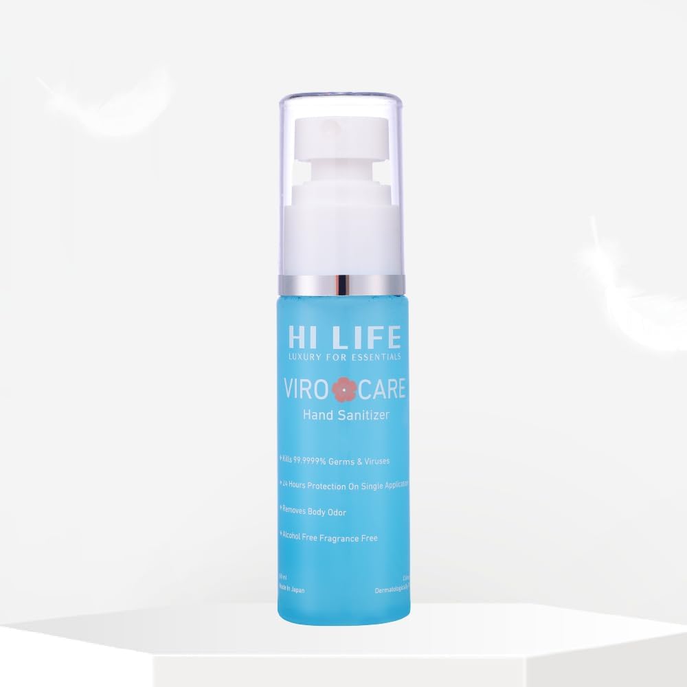 Hi Life VIRO CARE 100% Alcohol-Free Water-Based Hand Sanitizer – Protects Against 99.9999% Viruses & Bacteria | Prevents Irritation, Itch & Dryness | Gentle on Skin