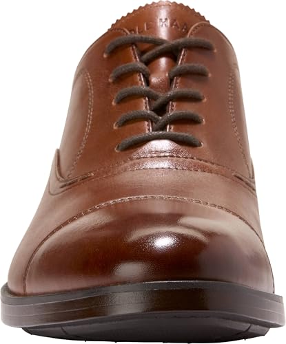 Cole Haan Men's Newmark Grand Cap Toe Oxfords, British Tan/Dark Brown, 11-M US