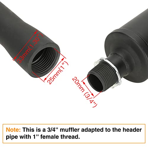 Image of FVRITO Exhaust Muffler Silencer for Predator 196cc 212cc 301cc 420cc Coleman CT200u Trail 200 BT200x CT100u CC100x Go Kart Mini Bike Massimo Baja MB200 KT196 GX160 GX200 Clone 6.5hp Engine Parts Black