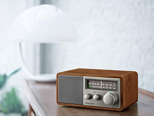 Image of Sangean SG-116 AM /FM Analog Wooden Cabinet Receiver, Walnut-Silver