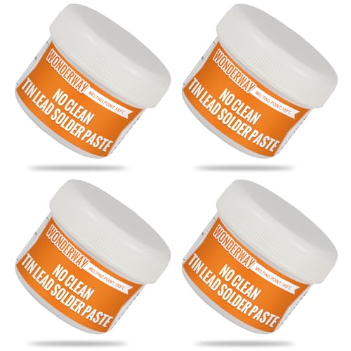 Image of Sn63 /Pb37 Solder Paste,T4 Particle, 183C Melting, No-Clean Flux for Soldering, Supplied By Wonderway (4X100g)