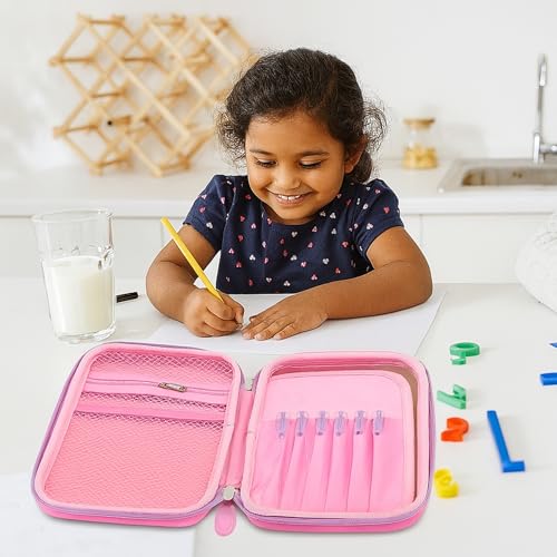 Image of Famyo Cute Pink Unicorn Pencil Box for Girls | Hard Shell Aesthetic Stationery Case for Kids & Teens | Cute Pencil Pouch for School Girls | Pen Storage Box Organizer