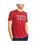 nautica shirt size chart Mangas cortas Nautica Logo Graphic T-Shirt Camiseta con Logotipo gráfi, Bicicleta de Color Rojo, L para Hombre