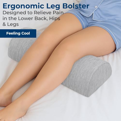 Image of 5 STARS UNITED Large Knee Pillow for Side Sleepers - Hip Pain Relief, Memory Foam Leg Cushion for Side Sleeping - Between Legs Pillow for Sciatica & Lower Back Pain, White