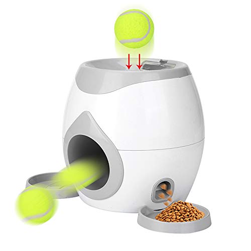 DOUDOU Interactive Dog Ball Fetch and Dispenser Toy, Automatic Dog Feeder Tennis Ball Reward Machine for Dogs, Funny Dog Foraging Play Toy