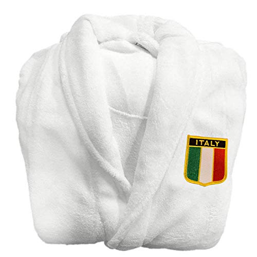 Italian Flag Bathrobe White