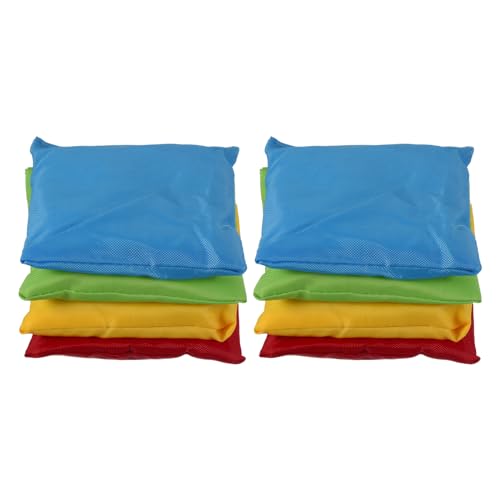 M METERXITY 8 Pack Cornhole Bean Bags - Canvas Sandbag with Plastic Particles, Apply to Bean Bag Throwing Games/Outdoor Activities(Blue, Green, Red, Yellow)