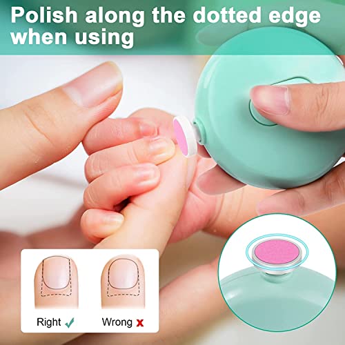 JIALTO-Electric-Baby-Nail-Trimmer-New-Born-Baby-Nail-Cutter-Nail-Polish-Grooming-Kit-Safe-for-Infant-Toddler-Kids-or-Women-6-Grinding-Heads-Light-Pink