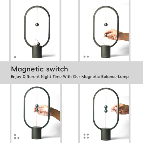 Xhope4u Table Lamp for Bedroom - Balance Lamp,Bedside Lamp with Touch Dimmer,Nightstand Lamp,3 Level Brightness Rechargered Night Light for Home,Office,College Dorm (Black) — view 3